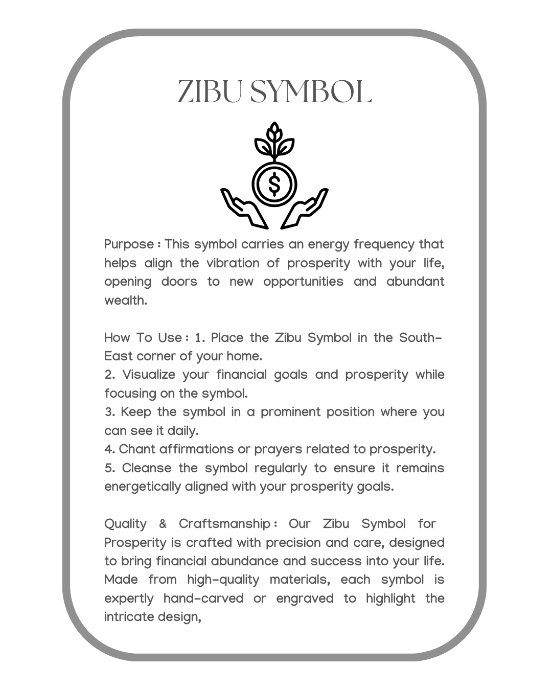 Zibu Symbol for Prosperity