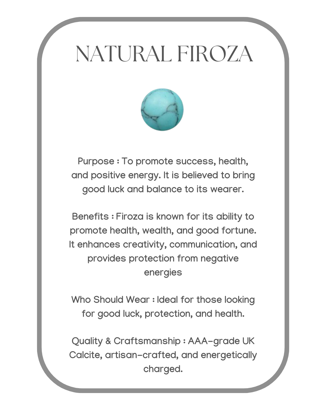 Natural Firoza Bracelet