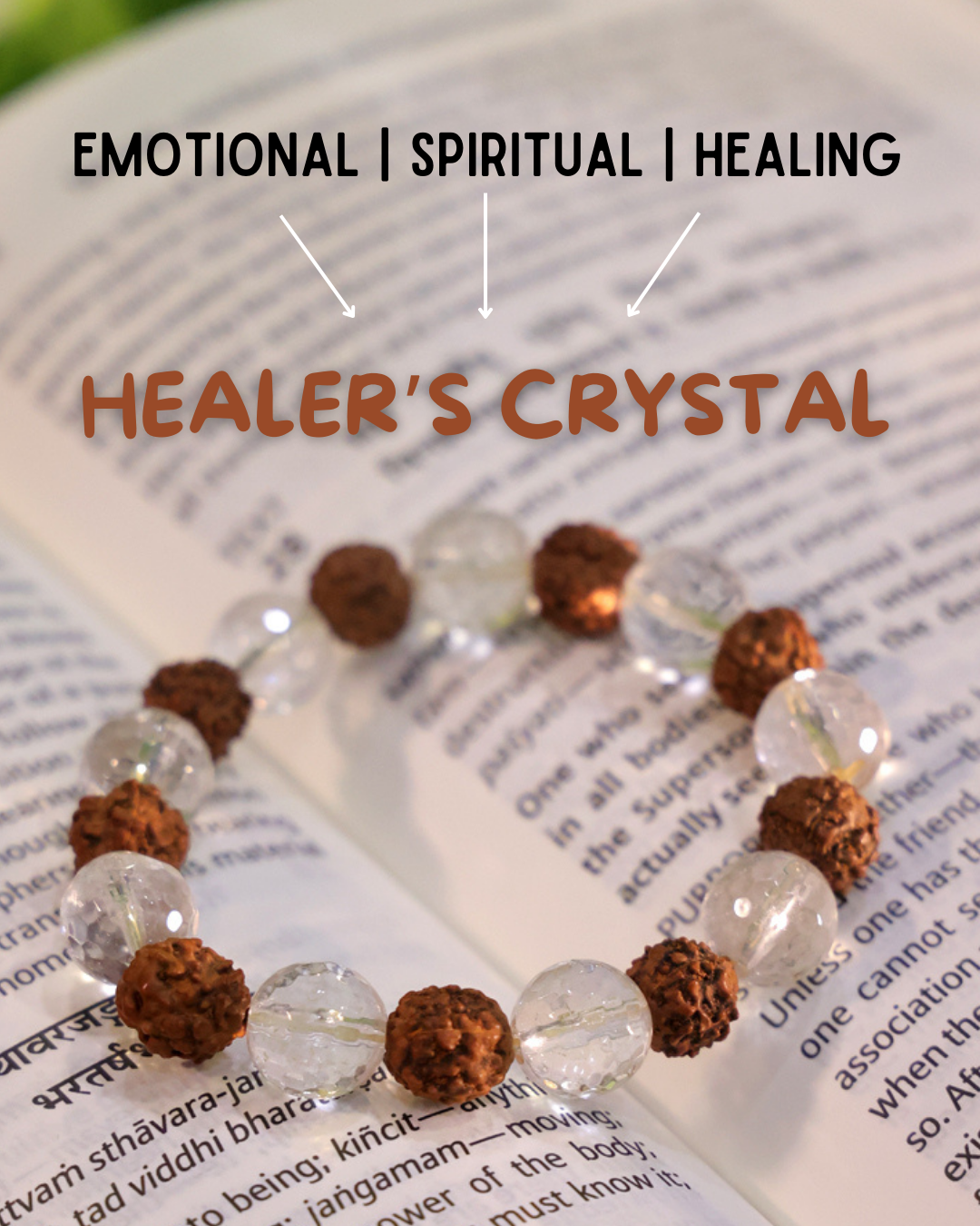 Rudraksha + Clear Quartz Bracelet