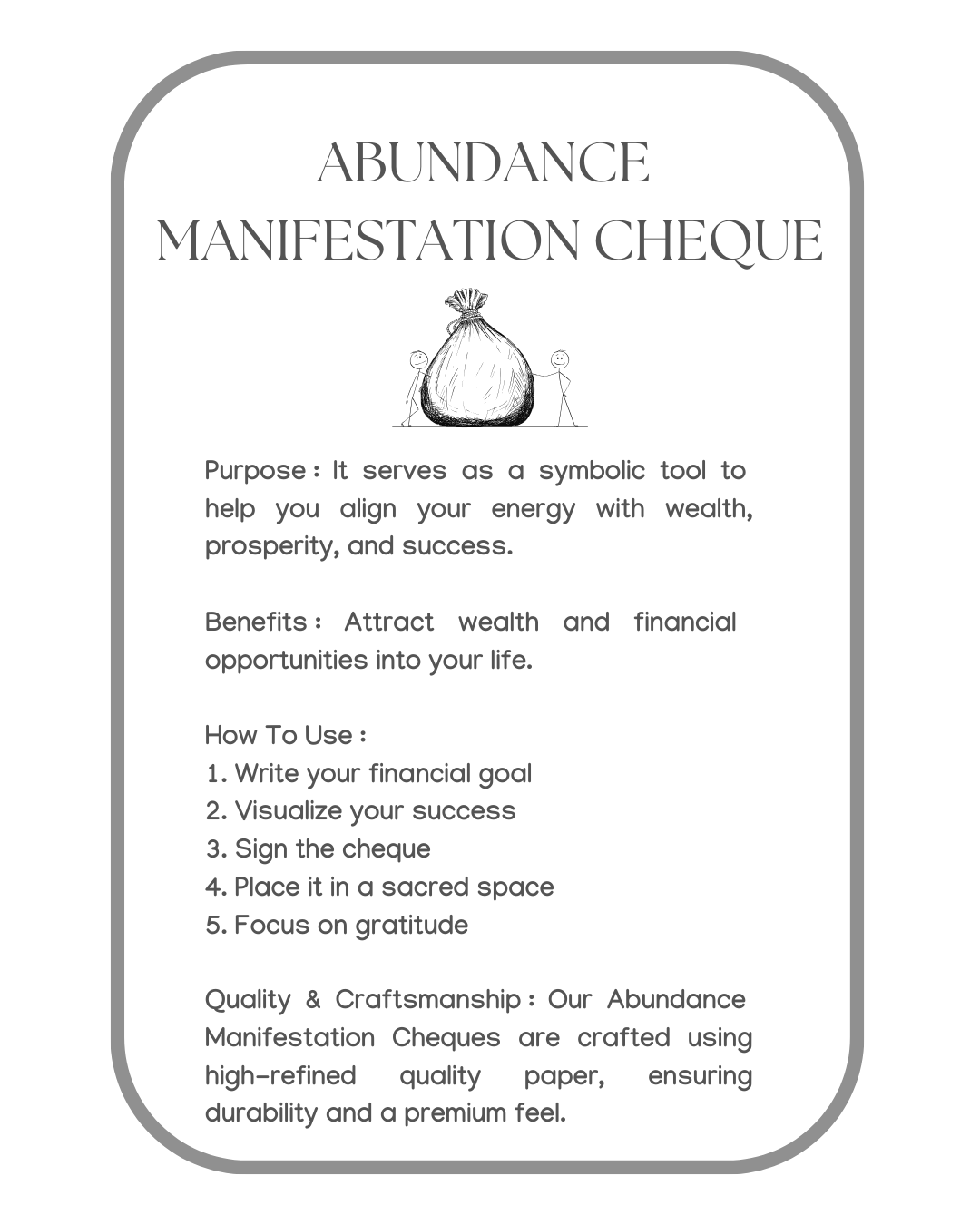 Abundance Manifestation Cheque