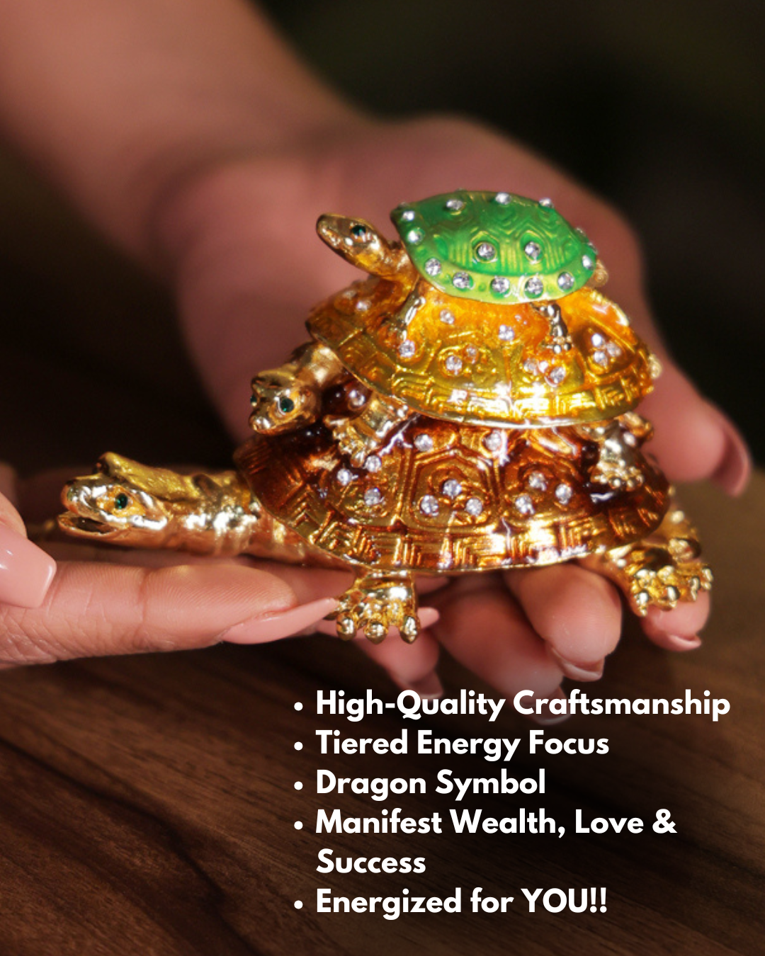 Three-Tier Dragon Feng Shui Wish Turtle