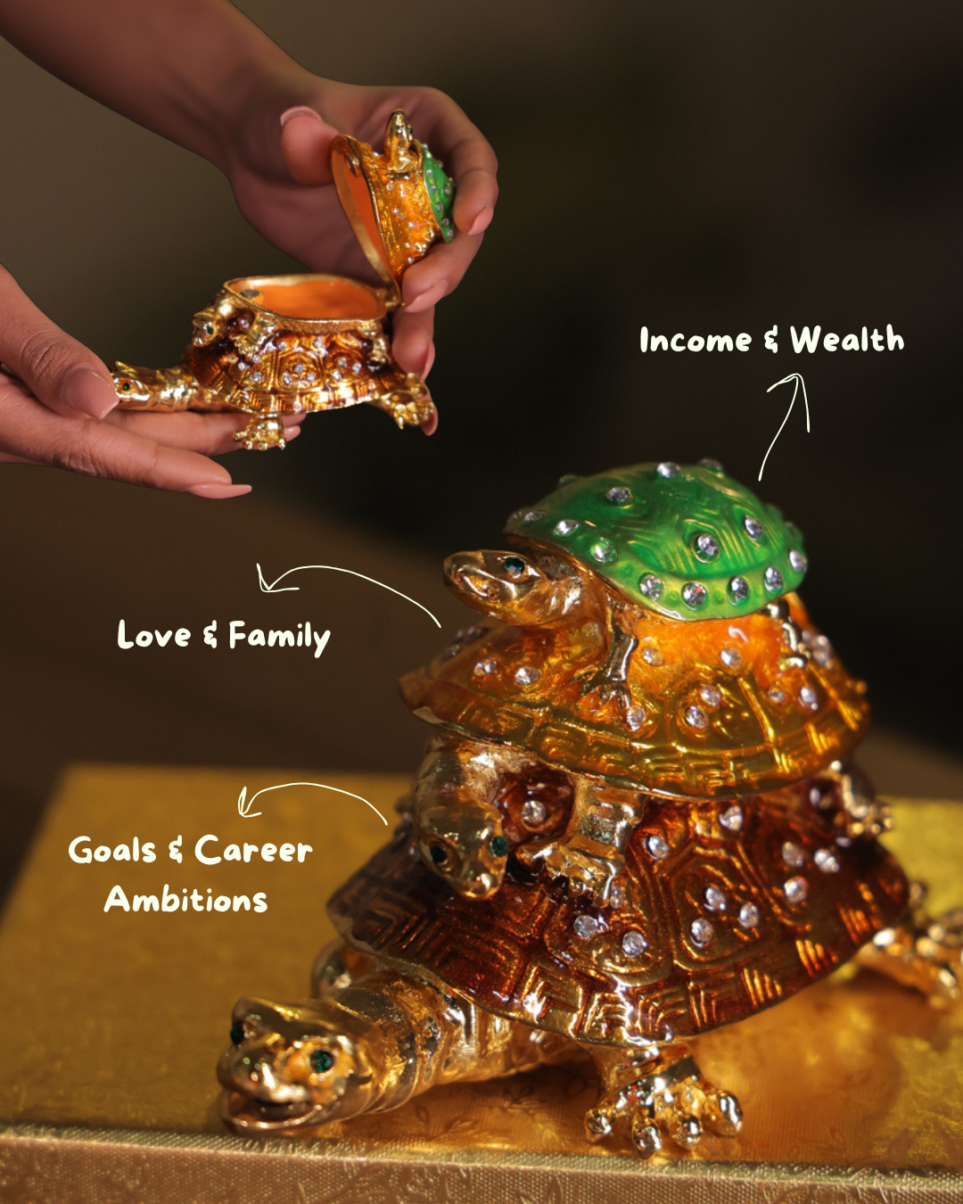 Three-Tier Dragon Feng Shui Wish Turtle