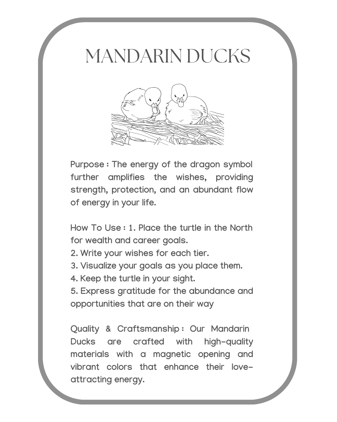 Mandarin Ducks for Love-Related Wish Fulfilment