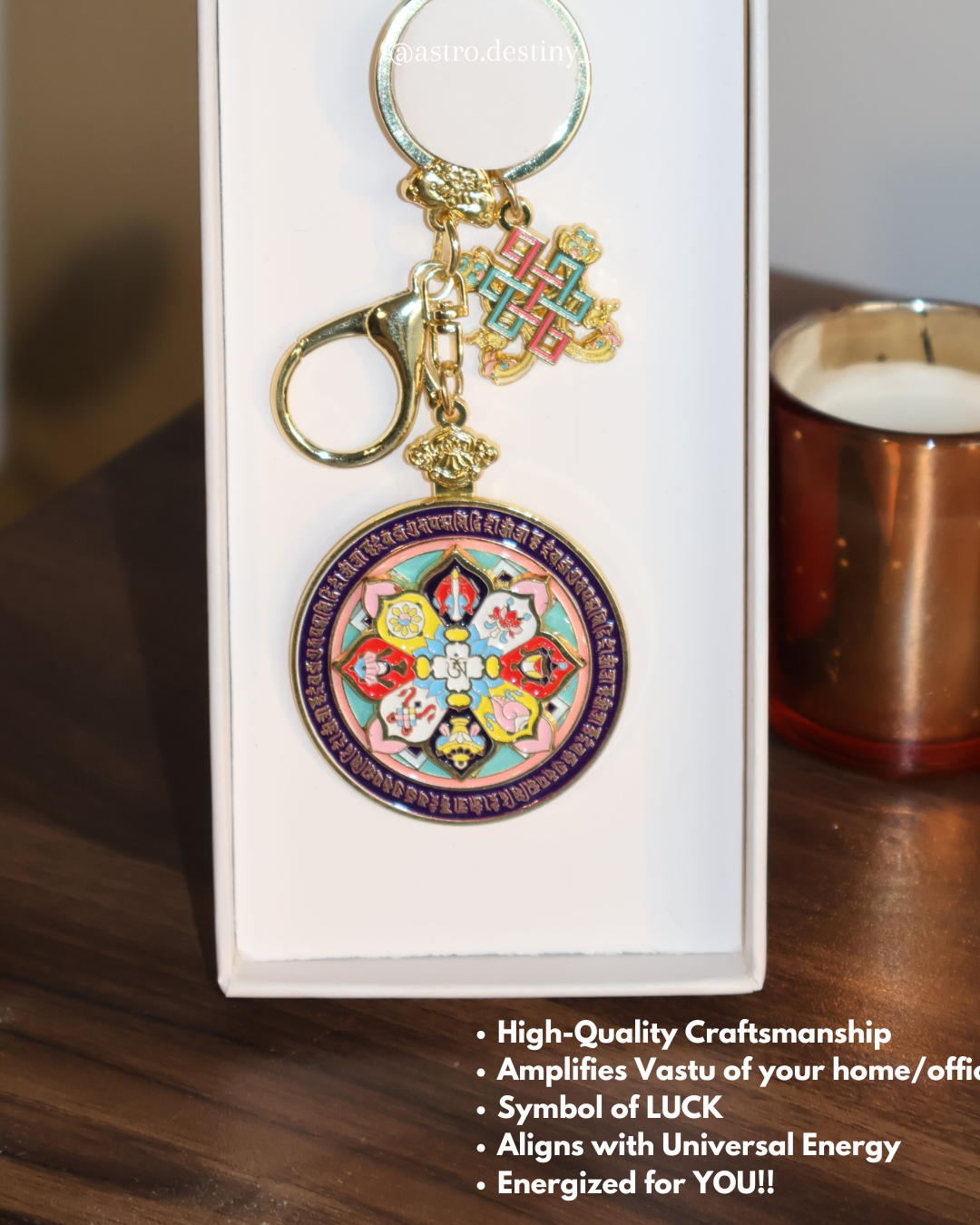 8 Lucky Symbol Feng Shui Keychain