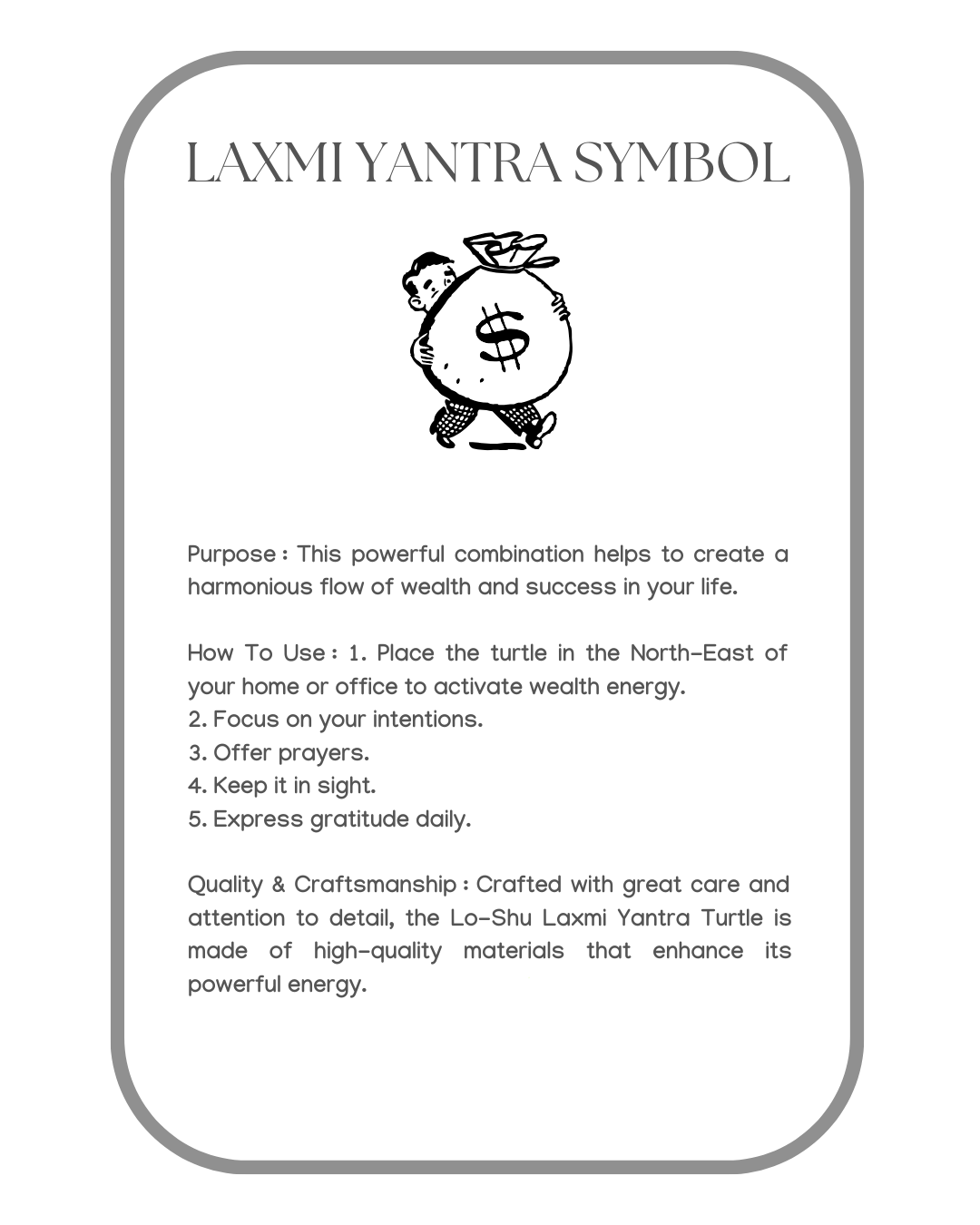Lo-Shu Laxmi Yantra Turtle