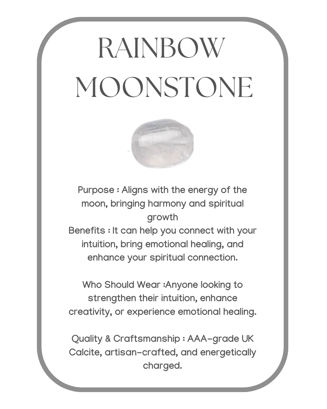 Iridescent (rainbow) Moonstone Bracelet