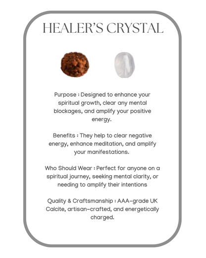 Rudraksha + Clear Quartz Bracelet