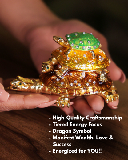Three-Tier Dragon Feng Shui Wish Turtle